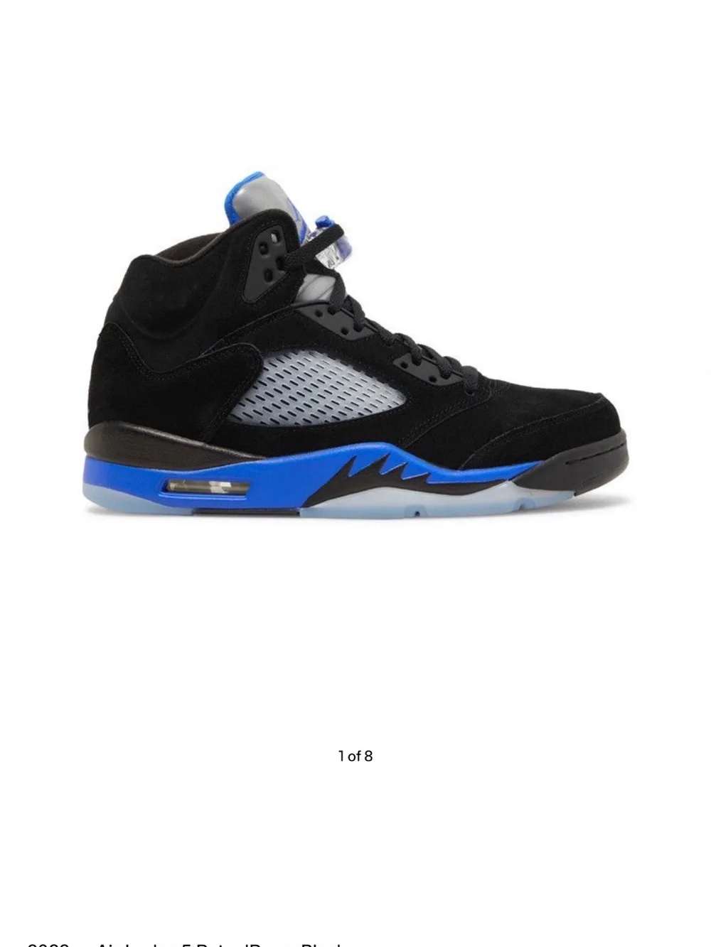 Jordan Black and Royal Blue High-Top Sneakers